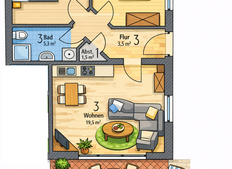 Terrassenwohnung zum Kauf 339.000 € 3 Zimmer 58 m² frei ab sofort Zingst 18374