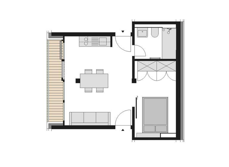 Studio zur Miete 835 € 1 Zimmer 41,8 m² 2. Geschoss frei ab sofort Abraham 12 Innenstadt Oldenburg (Oldenburg) 26122
