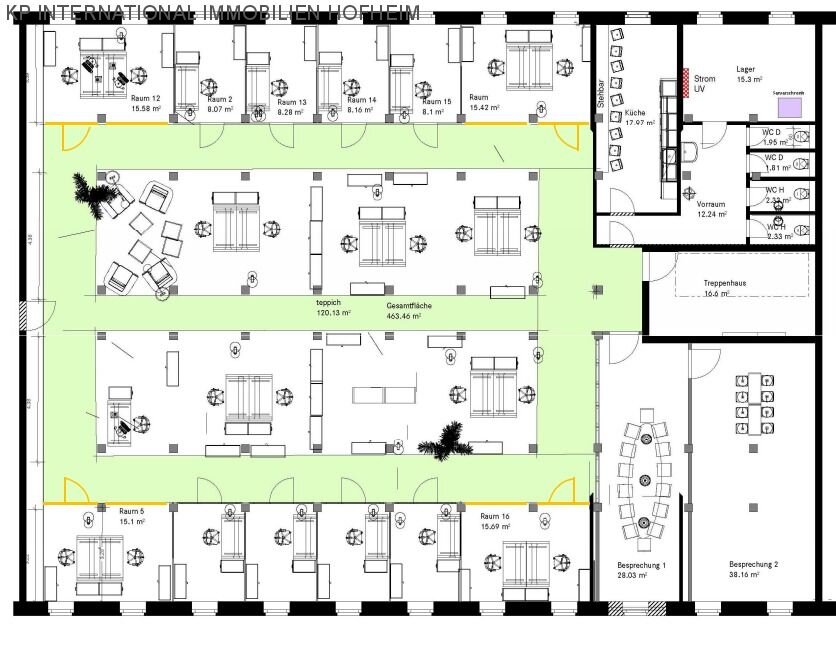 Bürofläche zur Miete 5.850 € 585 m²<br/>Bürofläche ab 300 m²<br/>Teilbarkeit Igstadt - Mitte Wiesbaden 65207