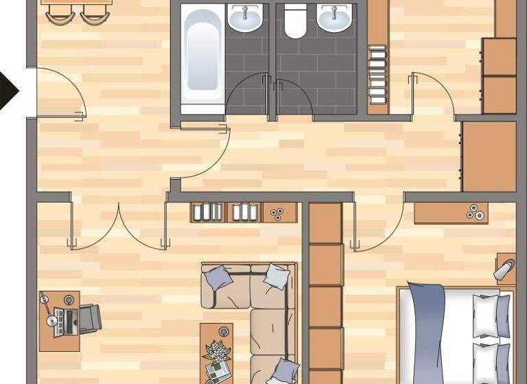 Wohnung zur Miete 749 € 3 Zimmer 82,5 m² 2. Geschoss frei ab 16.03.2026 Helsinkistraße 58 Mettenhof Kiel 24109