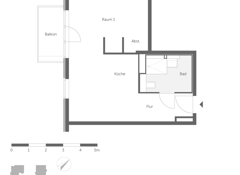 Studio zur Miete nur mit Wohnberechtigungsschein 446 € 1 Zimmer 47 m² 2. Geschoss frei ab sofort Alandstr. 51 Tegel Berlin 13599