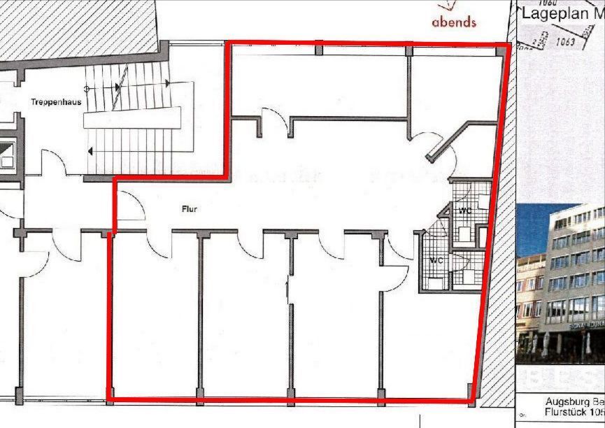 Bürogebäude zur Miete 15 € 134,5 m²<br/>Bürofläche Steingasse 1-3 Innenstadt -  St. Ulrich - Dom Augsburg 86150