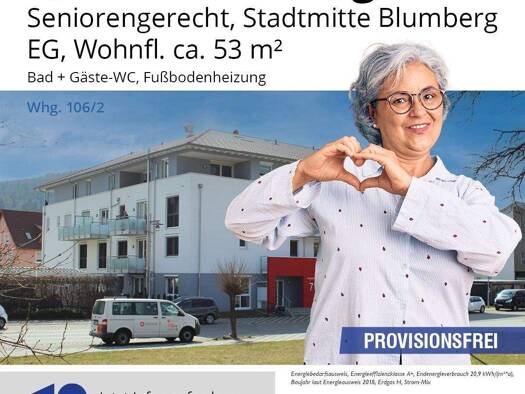 Wohnung zum Kauf provisionsfrei 158.470 € 2,5 Zimmer 53 m² EG frei ab sofort Hauptstr. 71 Blumberg 78176