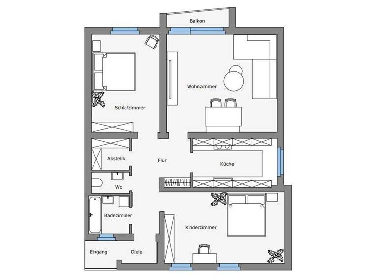 Wohnung zum Kauf 225.000 € 3 Zimmer 80 m² 8. Geschoss Hardhöhe Fürth 90766