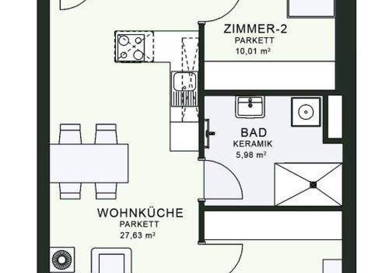 Wohnung zur Miete - Erstbezug 701 € 3 Zimmer 64,1 m² 2. Geschoss frei ab sofort Fröhlichgasse 23-35 Jakomini Graz 8010