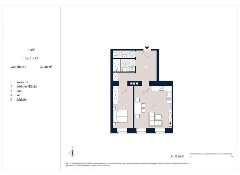 Wohnung zum Kauf - Erstbezug 339.000 € 2 Zimmer 53,4 m² EG Wien 1180