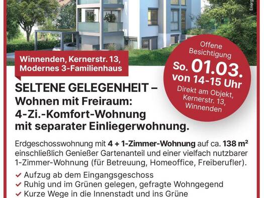 Wohnung zum Kauf - Erstbezug provisionsfrei 780.000 € 5 Zimmer 137,7 m² Winnenden 71364