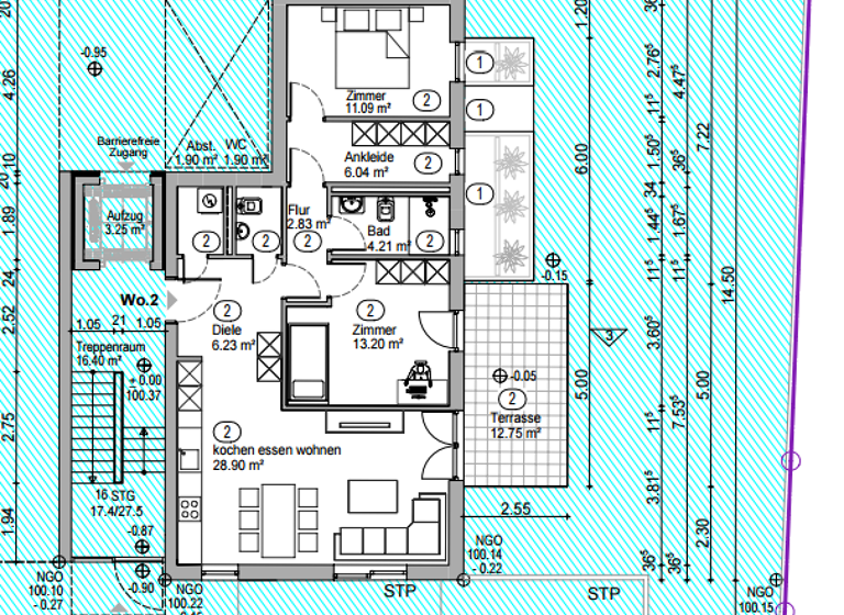 Terrassenwohnung zum Kauf - Erstbezug provisionsfrei 438.000 € 3 Zimmer 82,7 m² Geschoss EG/3 frei ab 31.12.2027 Peterstraße 14 Lorsch 64653