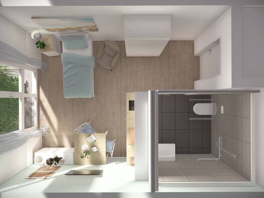 Betreutes Wohnen zur Miete 1.100 € 1 Zimmer 30,2 m² frei ab sofort Bahnhofstraße 24 Sande Sande 26452