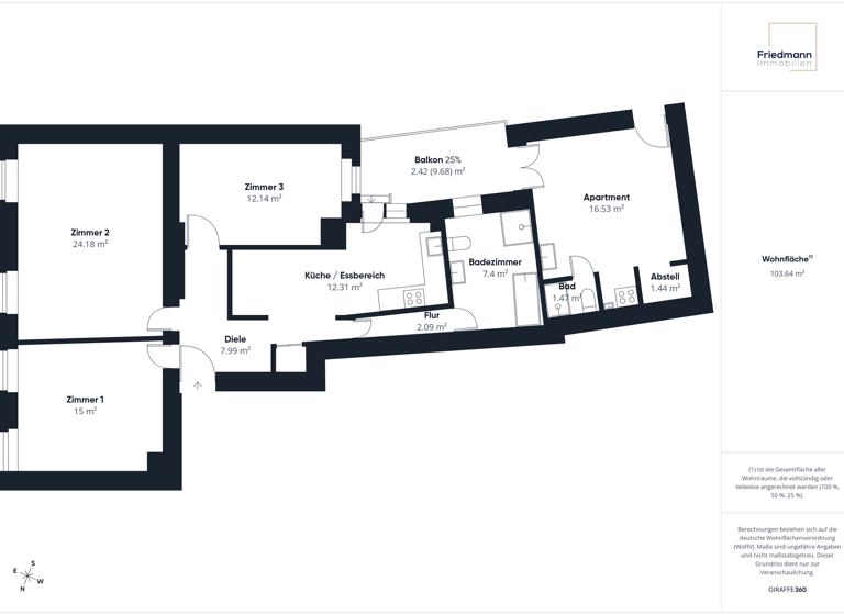 Wohnung zur Miete 1.190 € 3 Zimmer 103 m² frei ab 01.03.2026 Trier-Nord Trier 54292