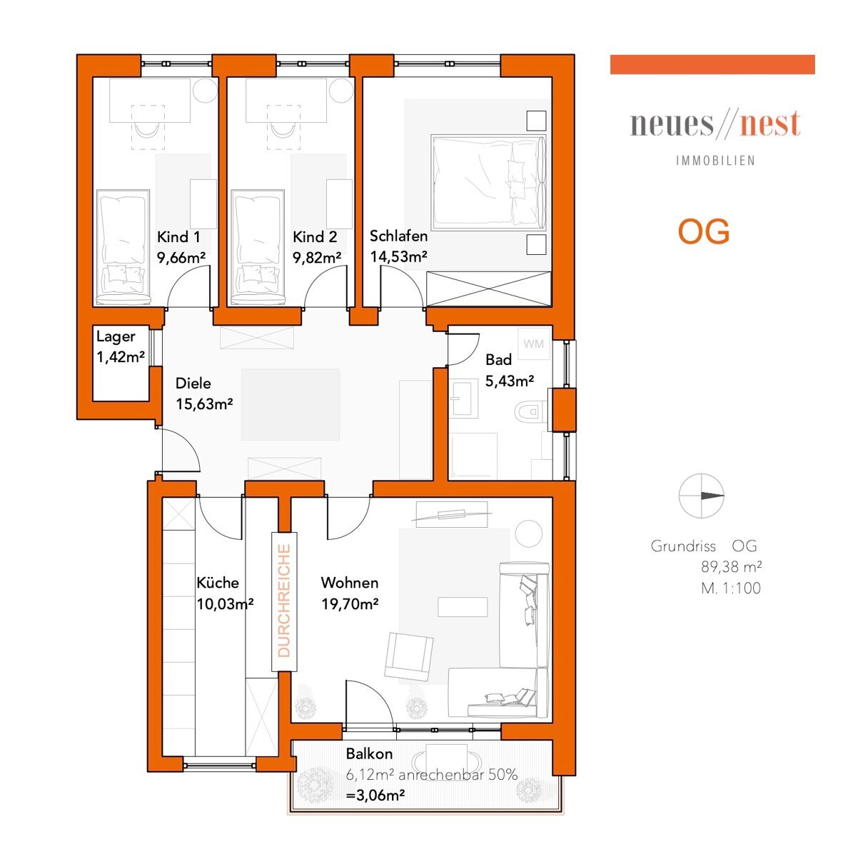 Wohnung zum Kauf 500.000 € 4 Zimmer 89 m²<br/>Wohnfläche Neugermering Germering 82110