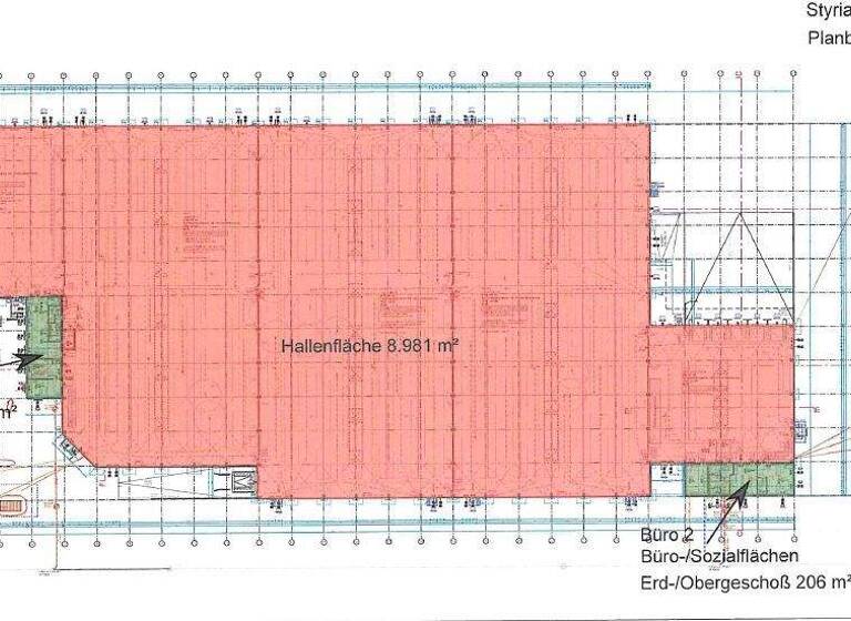 Lagerhalle zur Miete 5,75 € 3.600 m² Lagerfläche teilbar ab 1.800 m² Styriastraße 28 Sankt Peter Graz 8042