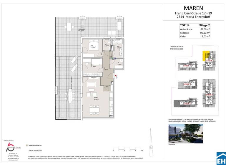 Wohnung zum Kauf 615.067 € 3 Zimmer 79,4 m² 2. Geschoss Franz Josef-Straße Maria Enzersdorf 2344