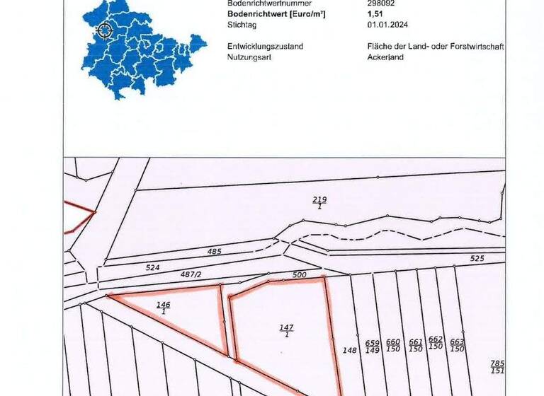Land-/Forstwirtschaft zum Kauf 12.500 € 2.355 m² Grundstück Oberdorla 99986