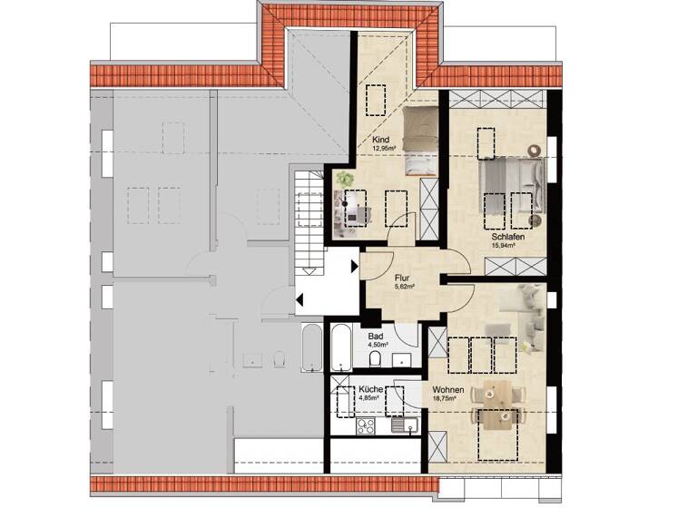 Wohnung zum Kauf 167.000 € 3 Zimmer 62 m² 4. Geschoss Pieschen-Süd Dresden 01127