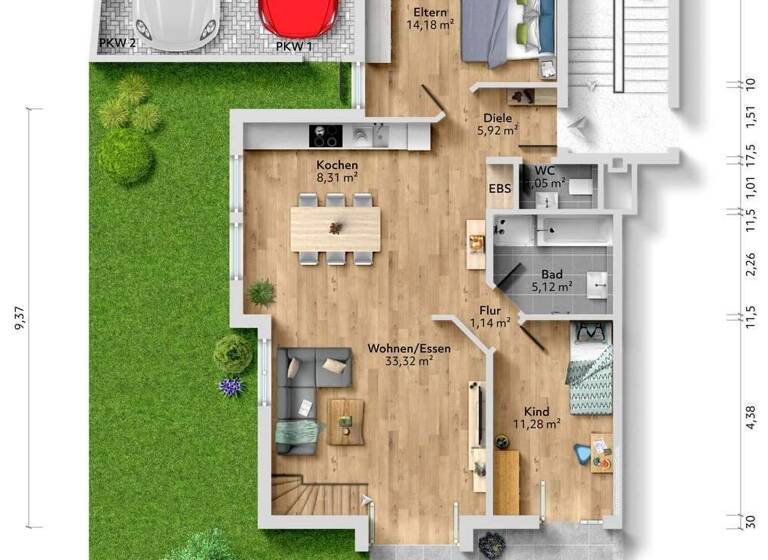 Maisonette zum Kauf 425.000 € 4 Zimmer 103,5 m² EG Niederrimsingen Breisach am Rhein 79206