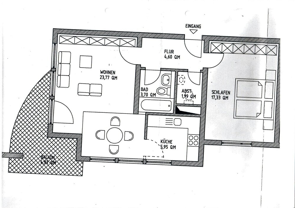 Wohnung zur Miete 540 € 2 Zimmer 60 m²<br/>Wohnfläche Bad Kreuznach Bad Kreuznach 55545