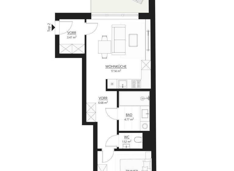 Wohnung zum Kauf 222.000 € 2 Zimmer 43,4 m² Wien 1100