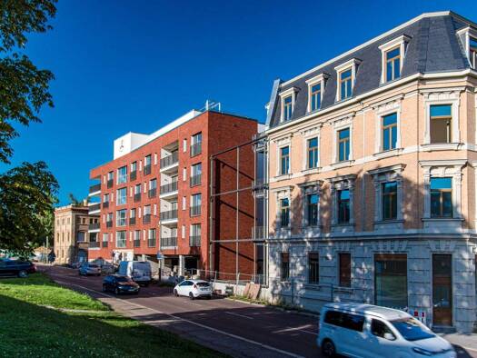 Wohnung zur Miete - Erstbezug 1.450 € 4 Zimmer 108,9 m² EG frei ab sofort Glauchaer Straße 50f Innenstadt Halle ( Saale) 06110