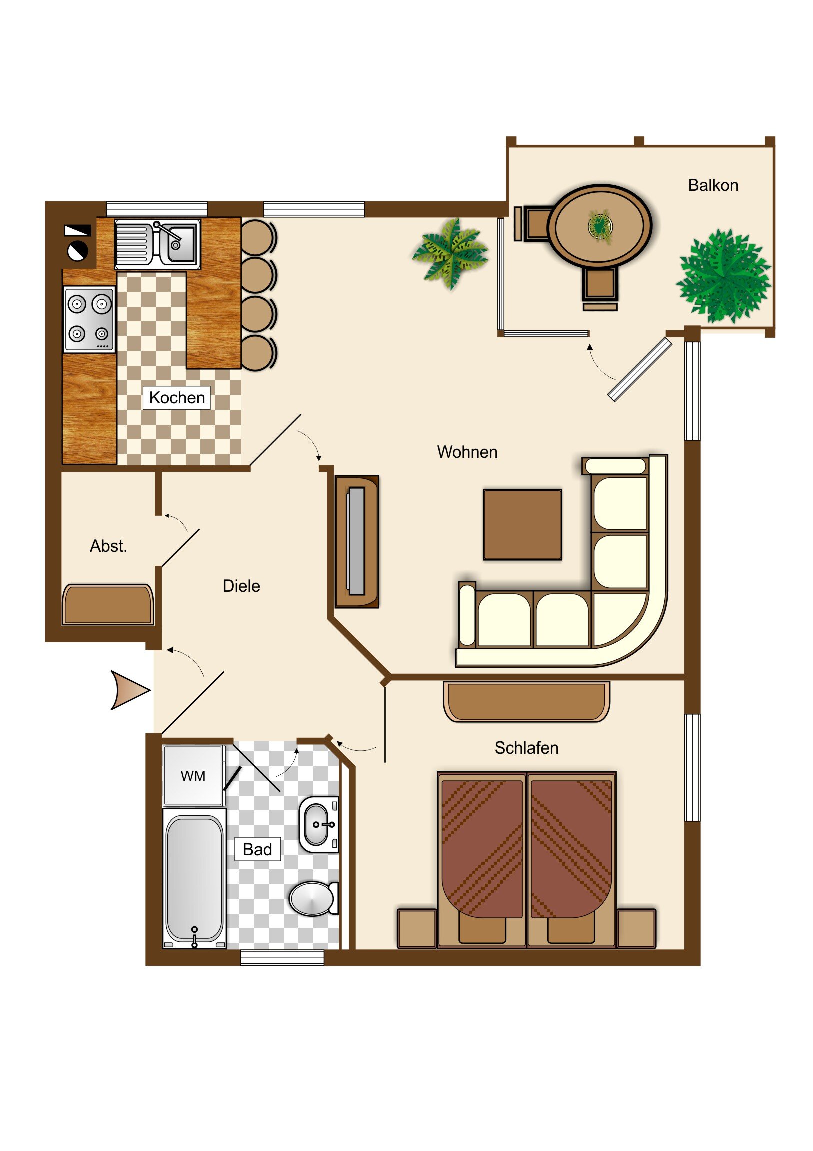 Wohnung zum Kauf 185.000 € 2 Zimmer 58 m²<br/>Wohnfläche 1.<br/>Geschoss Rheinweiler Bad Bellingen 79415