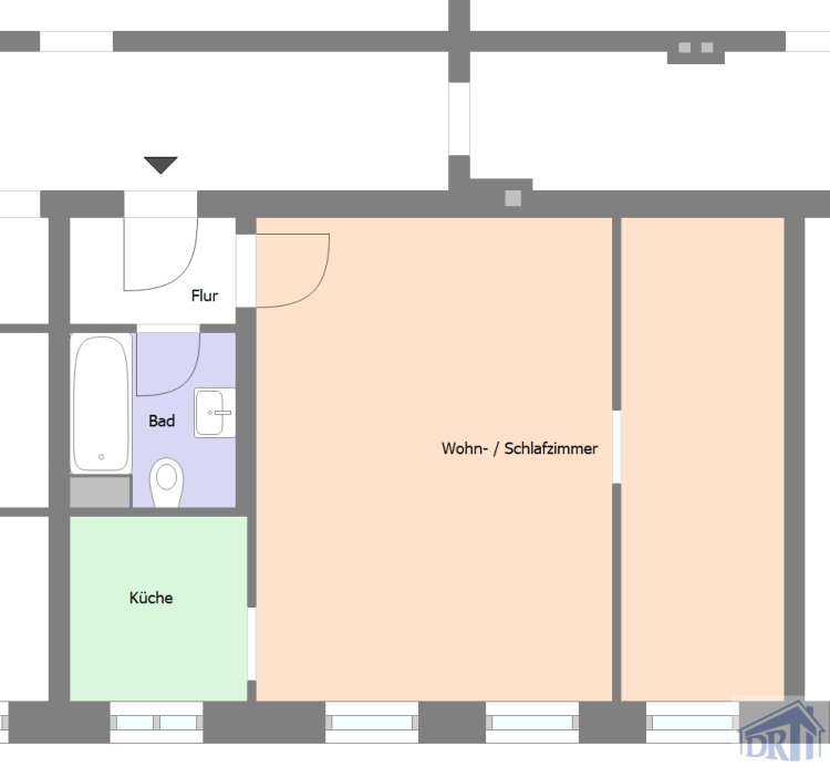 Wohnung zur Miete 253 € 1 Zimmer 47,7 m²<br/>Wohnfläche 2.<br/>Geschoss Zittau Zittau 02763