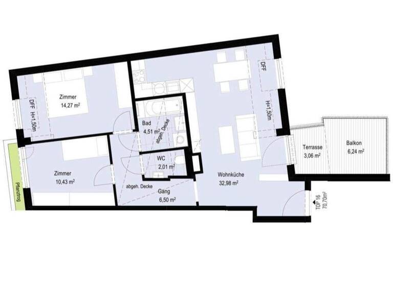 Wohnung zum Kauf - Erstbezug 738.500 € 3 Zimmer 71 m² 3. Geschoss Wien 1180