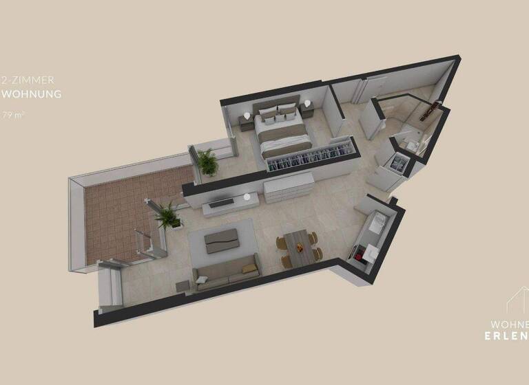 Terrassenwohnung zum Kauf provisionsfrei 259.900 € 2 Zimmer 77,2 m² Erlenhain 52 Waldkirchen 94065