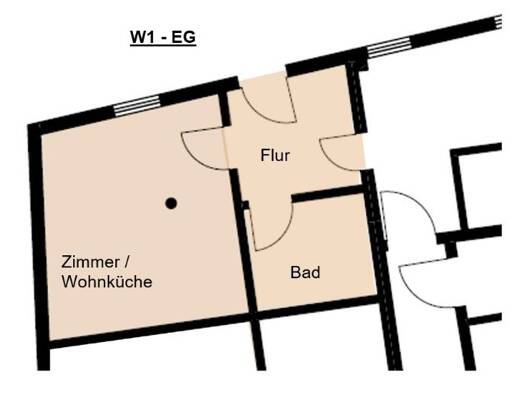 Wohnung zur Miete 440 € 1,5 Zimmer 27 m² Geschoss -1/2 frei ab 01.04.2026 Marburg 35037