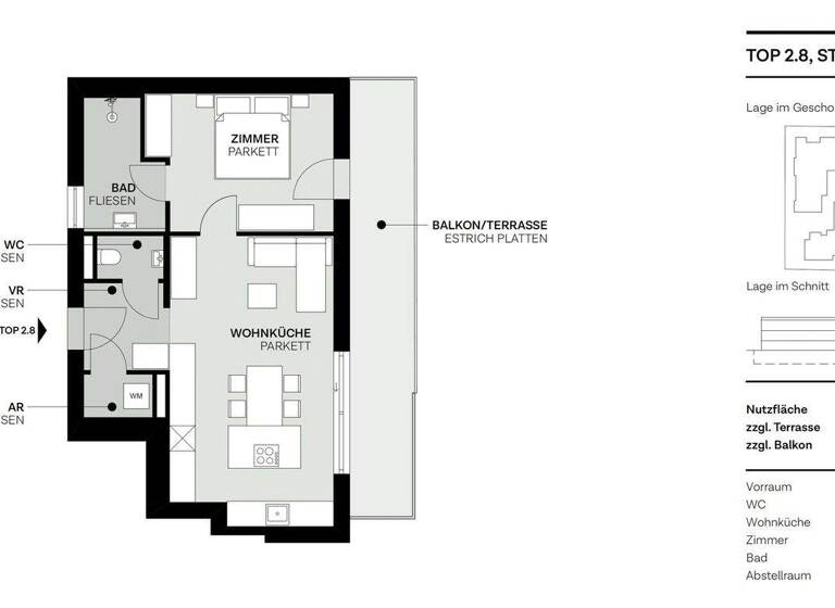 Wohnung zum Kauf - Erstbezug 462.000 € 2 Zimmer 51,9 m² Wien, Donaustadt 1220