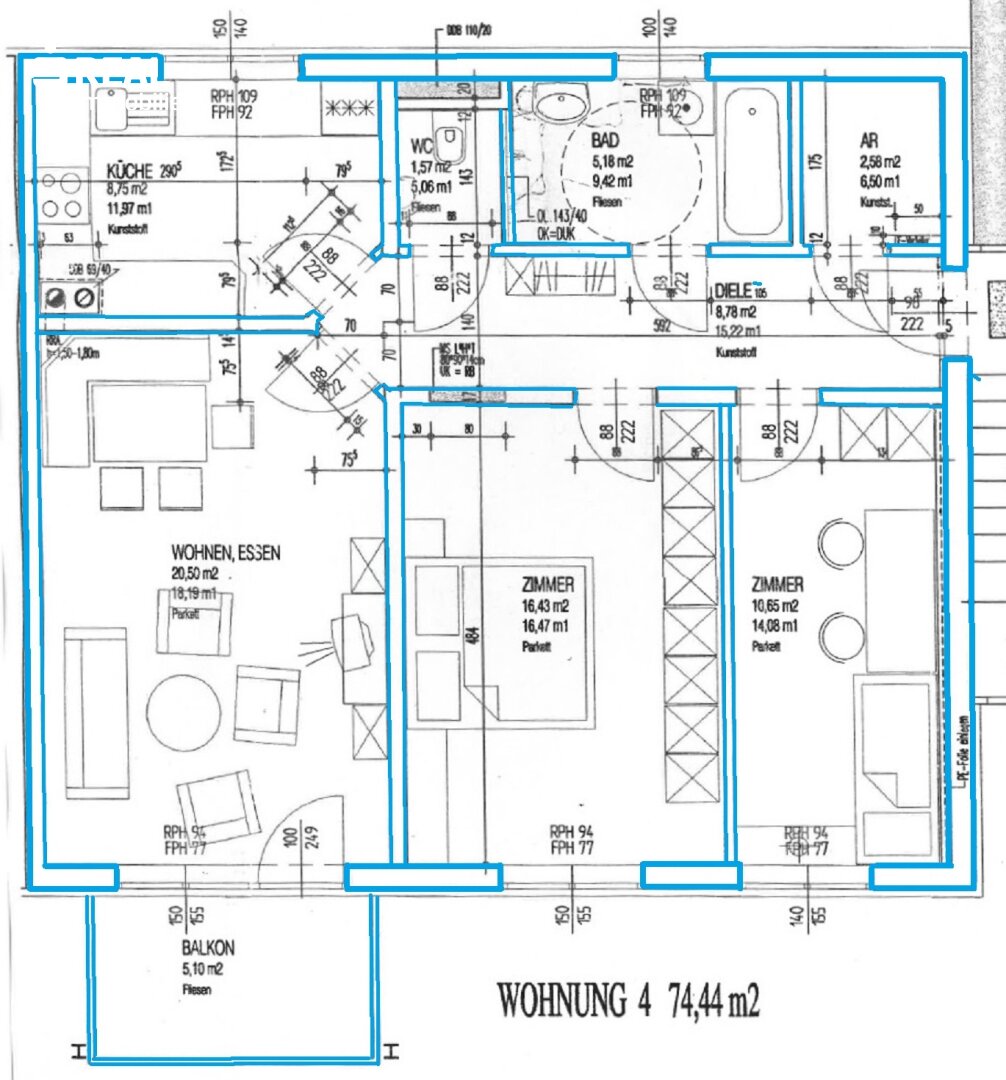 Wohnung zum Kauf 163.000 € 3 Zimmer 1.<br/>Geschoss Leoben 8700