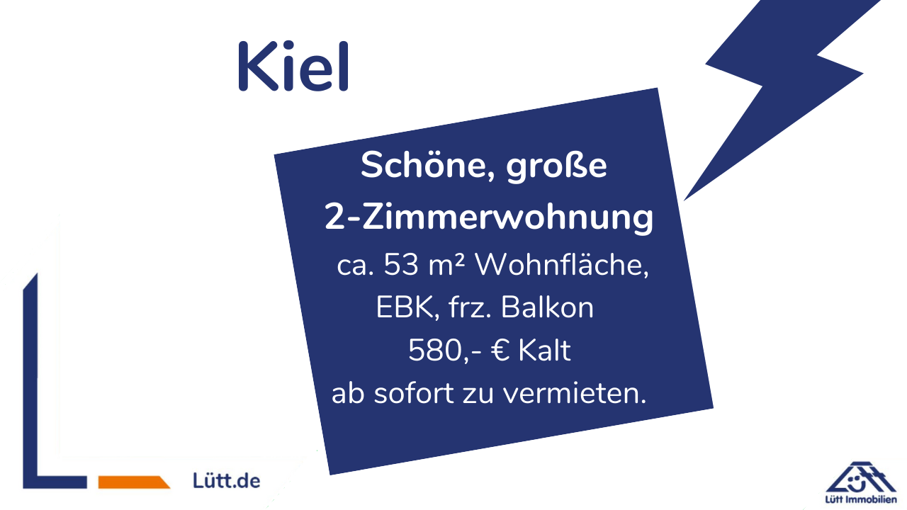 Wohnung zur Miete 580 € 2 Zimmer 53 m²<br/>Wohnfläche 1.<br/>Geschoss ab sofort<br/>Verfügbarkeit Exerzierplatz Kiel 24103