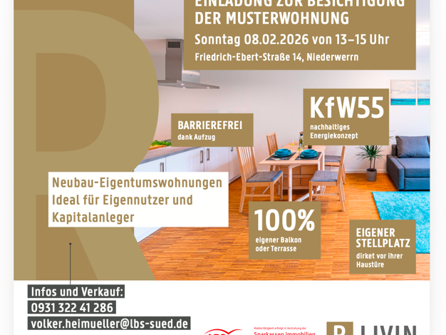 Wohnung zum Kauf provisionsfrei 298.036 € 2 Zimmer 64,5 m² Friedrich-Ebert-Straße 14 Niederwerrn 97464