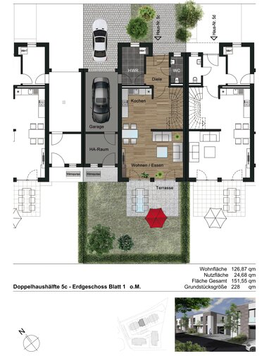 Doppelhaushälfte zur Miete 1.710,88 € 4 Zimmer 126,9 m² 228 m² Grundstück Külzauer Weg 5c Möser Lostau 39291