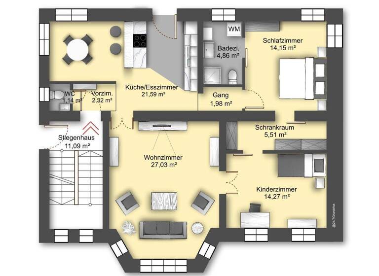 Haus zum Kauf 1.190.000 € 7 Zimmer 206 m² 1.824 m² Grundstück Maria-Lanzendorf 2326