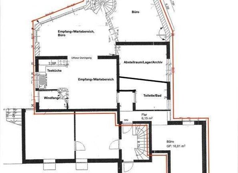 Bürofläche zur Miete provisionsfrei 990 € 3 Zimmer 130 m² Bürofläche Breitenbach Schauenburg 34270