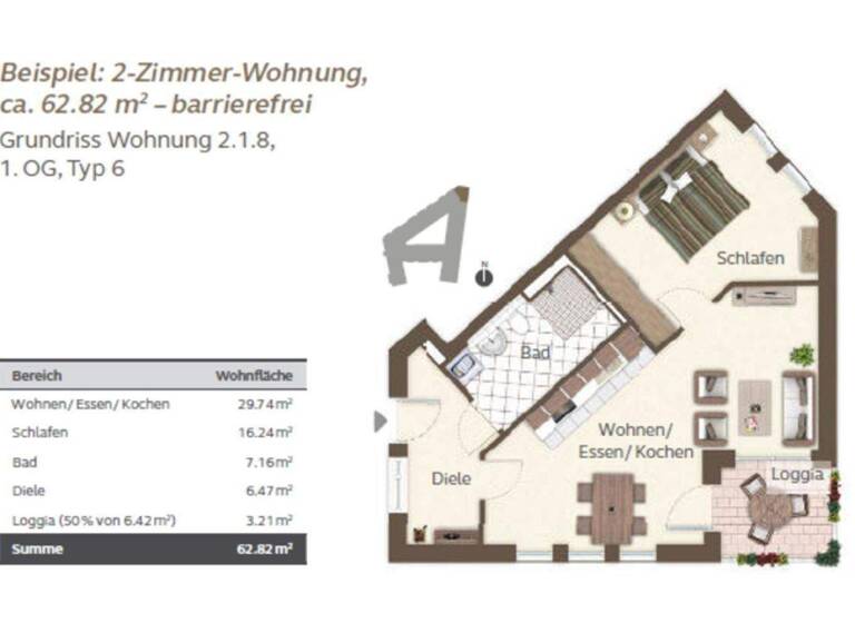 Wohnung zur Miete 830 € 2 Zimmer 65 m² 2. Geschoss Steinbühl Nürnberg 90443