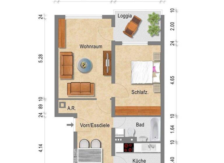 Wohnung zum Kauf 119.000 € 2 Zimmer 58,2 m² Atzenroder Kirchweg 118 Langenburg 74595