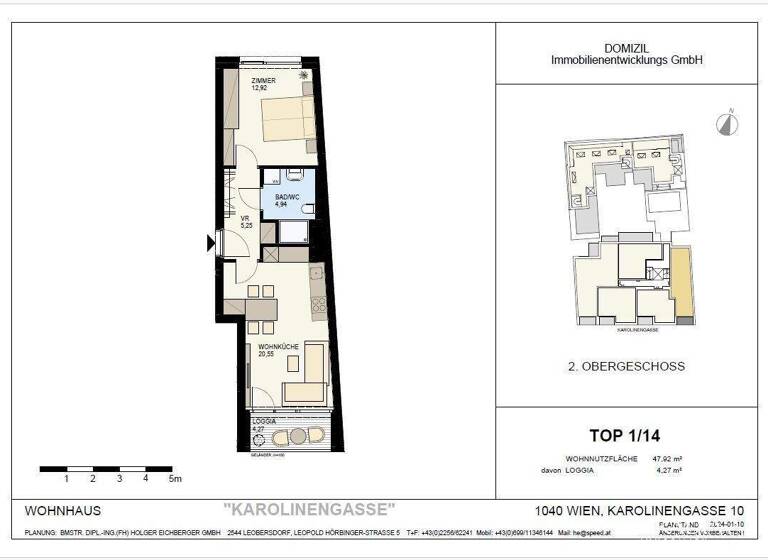 Wohnung zum Kauf - Erstbezug 569.100 € 2 Zimmer 47,7 m² 2. Geschoss Wien 1040