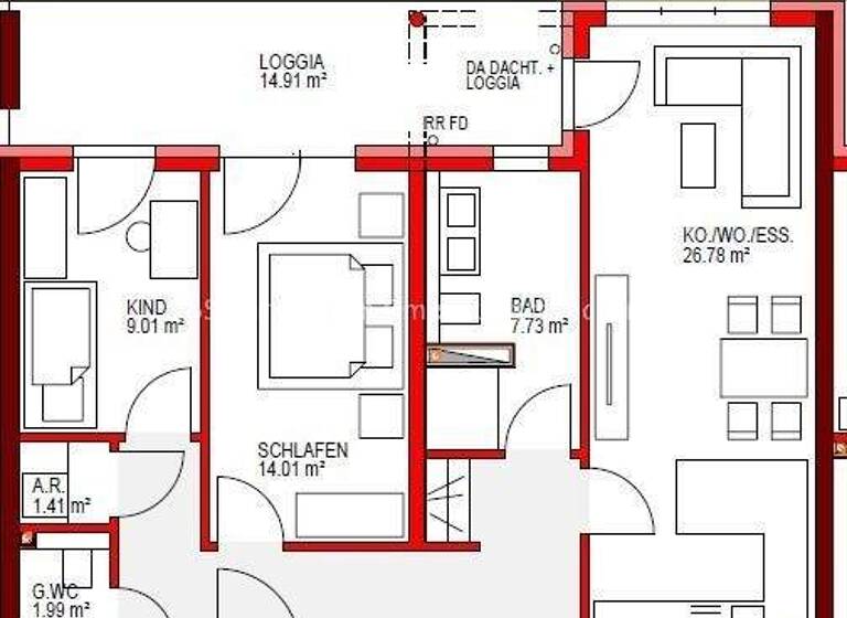 Wohnung zur Miete 1.058 € 3 Zimmer 79 m² frei ab sofort St Arnual Saarbrücken 66119