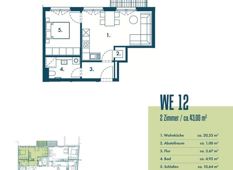 Wohnung zum Kauf - Erstbezug 505.000 € 2 Zimmer 43 m² 3. Geschoss Altona-Nord Hamburg 22769