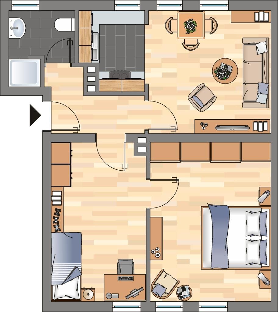 Wohnung zur Miete 369 € 2 Zimmer 49,8 m²<br/>Wohnfläche EG<br/>Geschoss Kniprodestraße 130 Fedderwardergroden Wilhelmshaven 26388