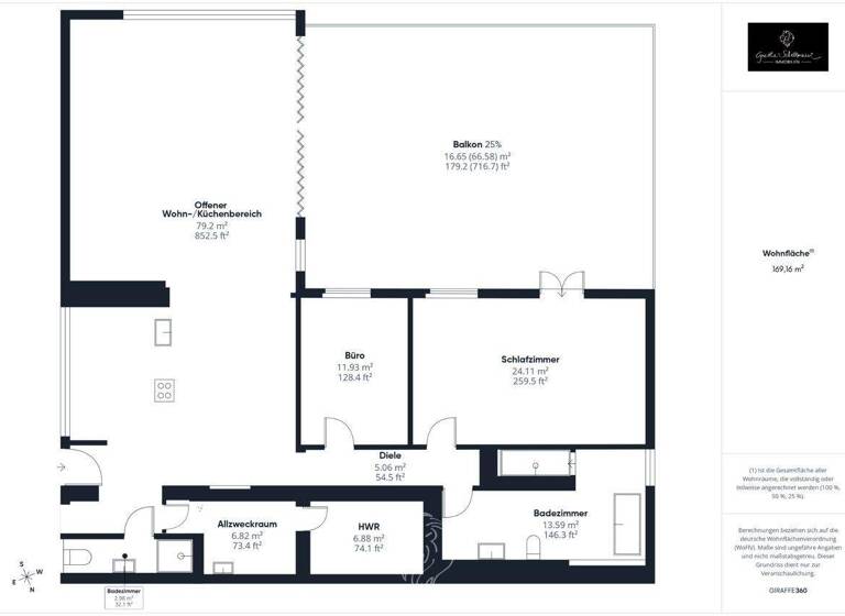 Wohnung zur Miete 2.000 € 3 Zimmer 169,2 m² Lengfeld Würzburg 97076