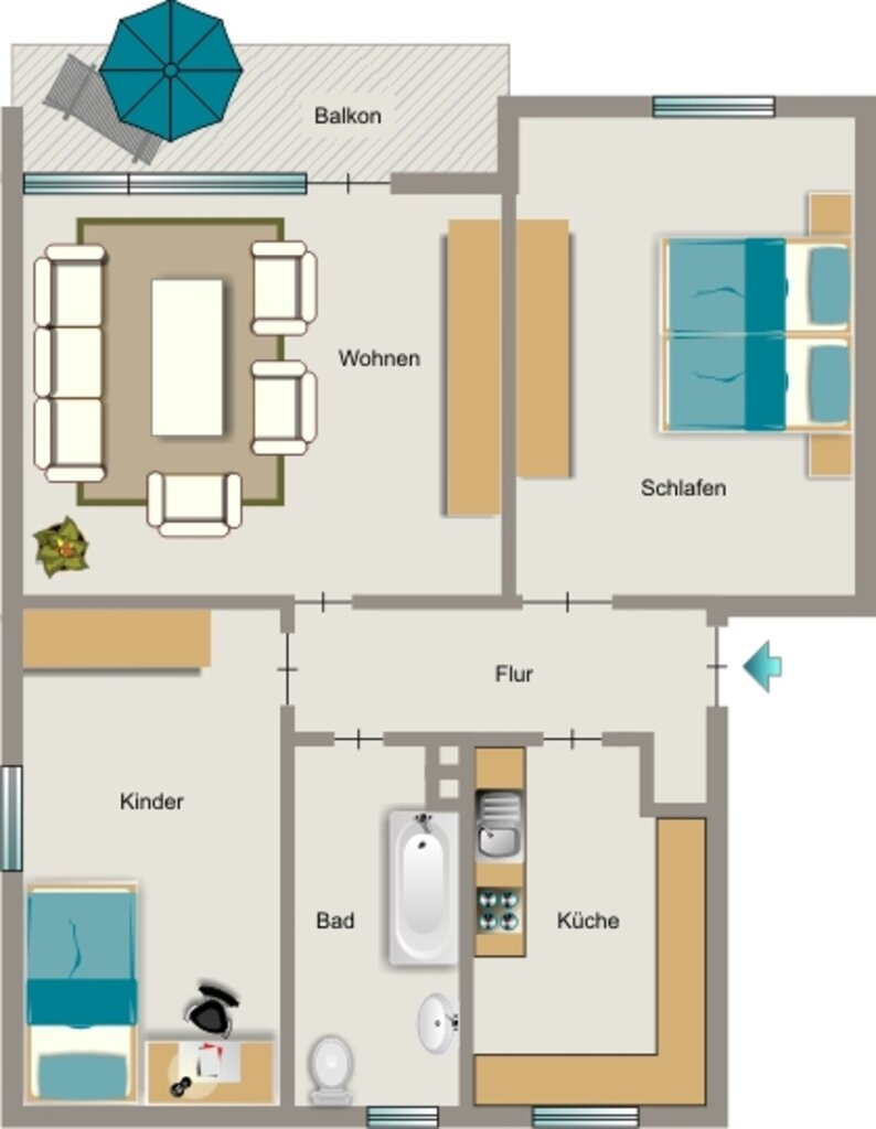 Wohnung zur Miete 494 € 3,5 Zimmer 65 m²<br/>Wohnfläche 2.<br/>Geschoss 01.03.2025<br/>Verfügbarkeit Eicker Grund 83 Eick Moers 47445