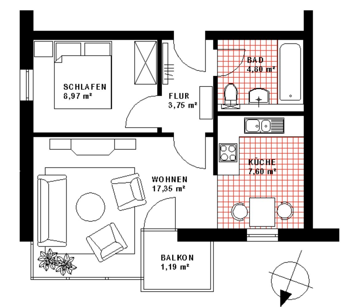 Wohnung zur Miete 615 € 1,5 Zimmer 43,7 m²<br/>Wohnfläche Wartenberg Wartenberg 85456