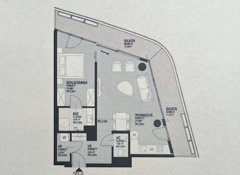 Studio zur Miete - Erstbezug 35,54 € 2 Zimmer 56 m² 15. Geschoss Wien 1220