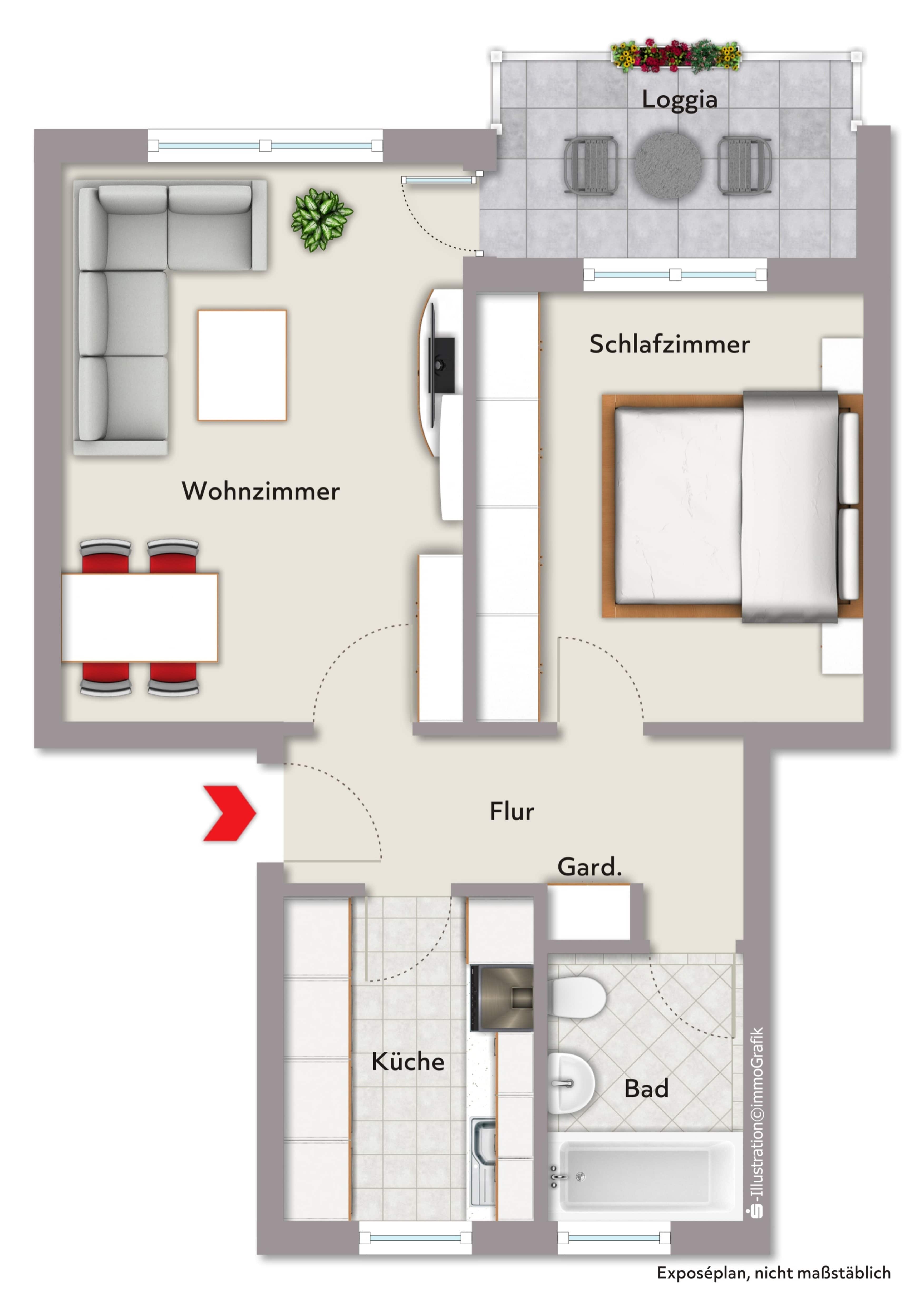 Wohnung zum Kauf 159.000 € 2 Zimmer 55,8 m²<br/>Wohnfläche Bloherfelde Oldenburg 26129