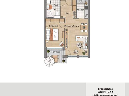 Wohnung zum Kauf - Neubau provisionsfrei 269.900 € 2 Zimmer 58,3 m² EG Weißbach 74679