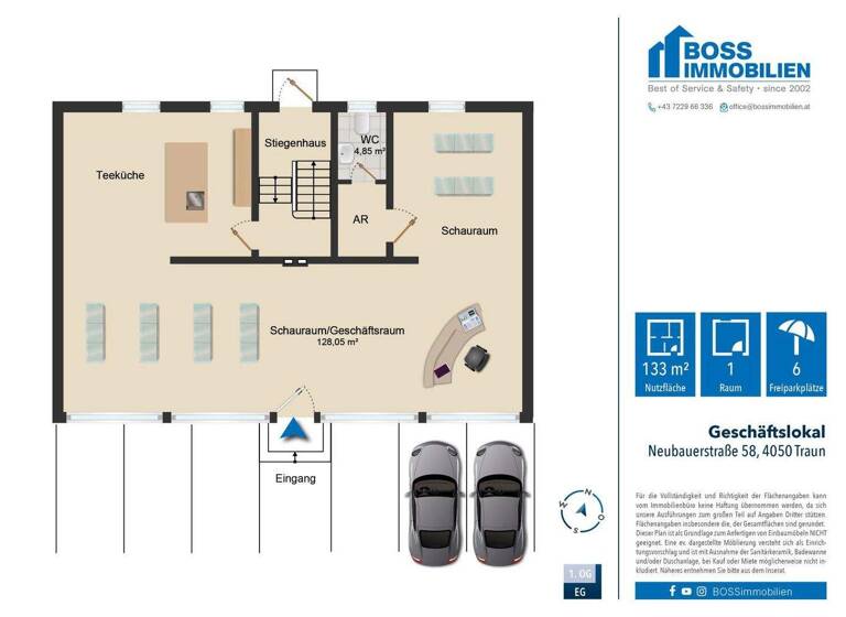 Ladenfläche zur Miete 1.687 € 1 Zimmer Neubauerstraße 58 Traun 4050