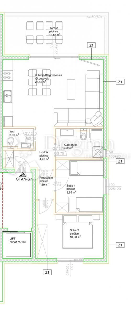 Wohnung zum Kauf 225.137 € 3 Zimmer 56 m²<br/>Wohnfläche 1.<br/>Geschoss Ciovo 21220