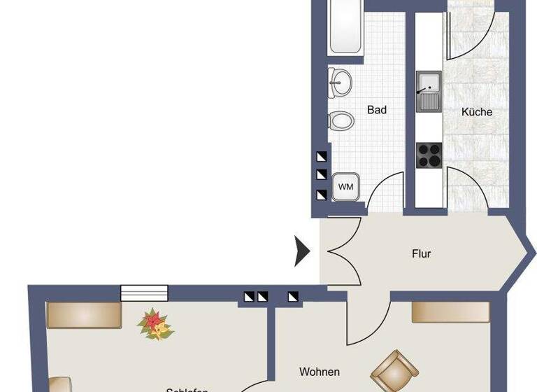 Wohnung zur Miete 630 € 2 Zimmer 62,7 m² Ströbitz Cottbus 03046